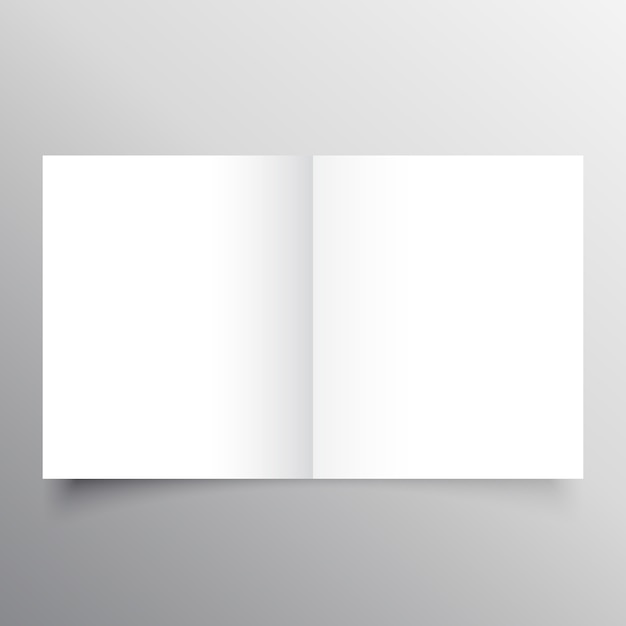 Vector open book black mockup template design