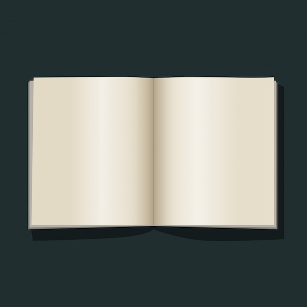 Illustrazione vettoriale vuoto libro aperto