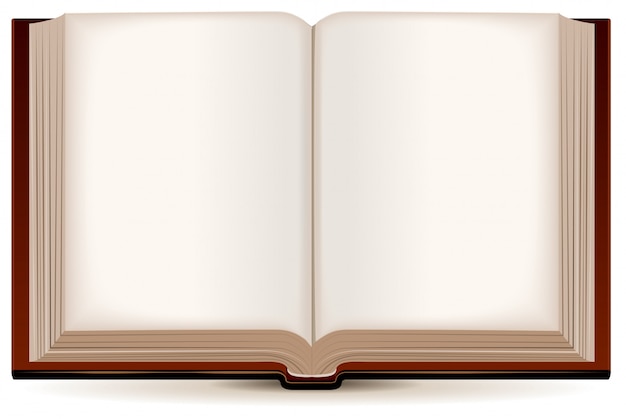 Vettore libro aperto in una copertina marrone