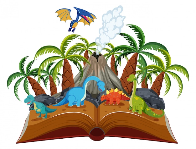 Open book dinosaur theme