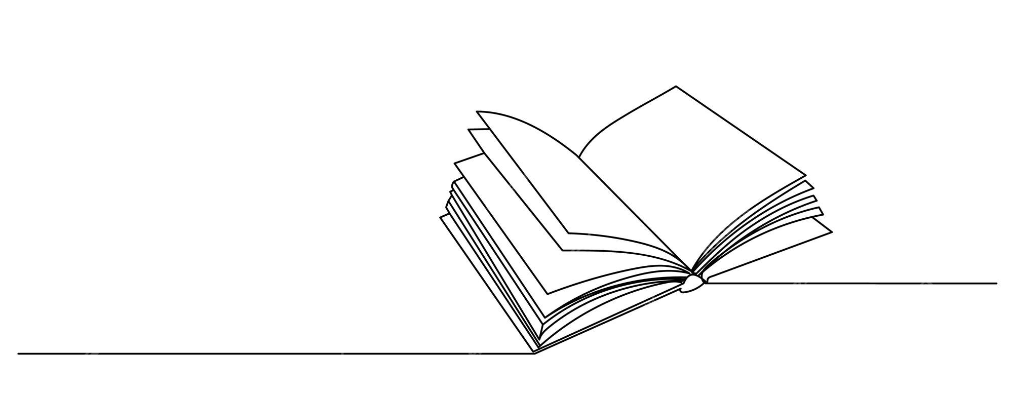 Premium Vector  Continuous one line drawing of an open book