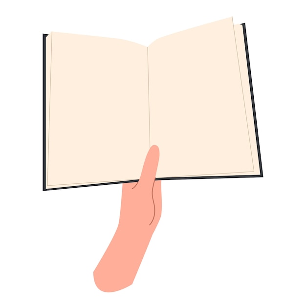 Vector open book in hand open school book bookstore library icon