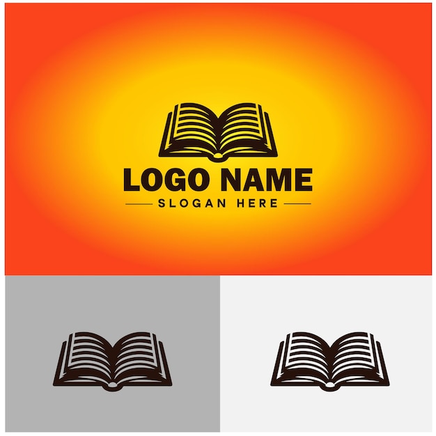 open book icon bookstore shop library logo educational learning store knowledge sign symbol