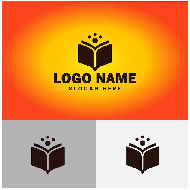 open book icon bookstore shop library logo educational learning store knowledge sign symbol