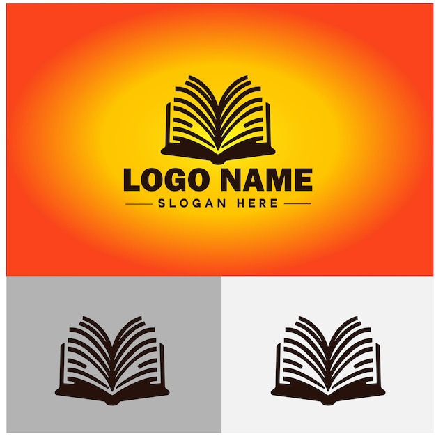 open book icon bookstore shop library logo educational learning store knowledge sign symbol