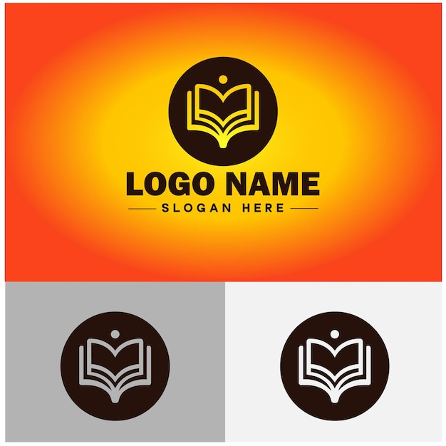 open book icon bookstore shop library logo educational learning store knowledge sign symbol