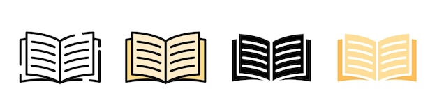 Open book icon pictogram set illustration