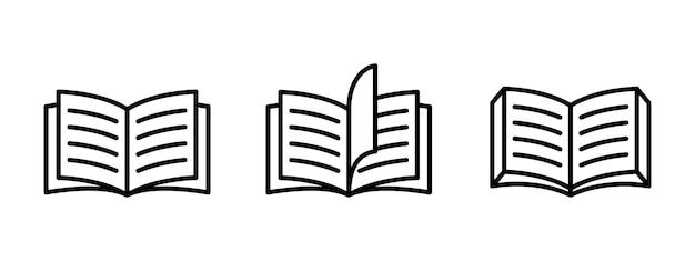 Open book icon pictogram set illustration