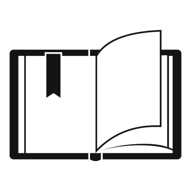 オープンブックアイコン ウェブ用のオープンブックベクトルアイコンの単純なイラスト