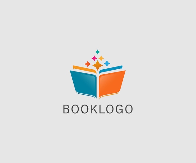 Logo open book, book store e education logos flat vector logo design template element