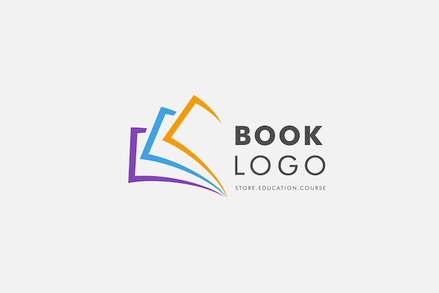 Vector open book logo education flat vector simple logo design