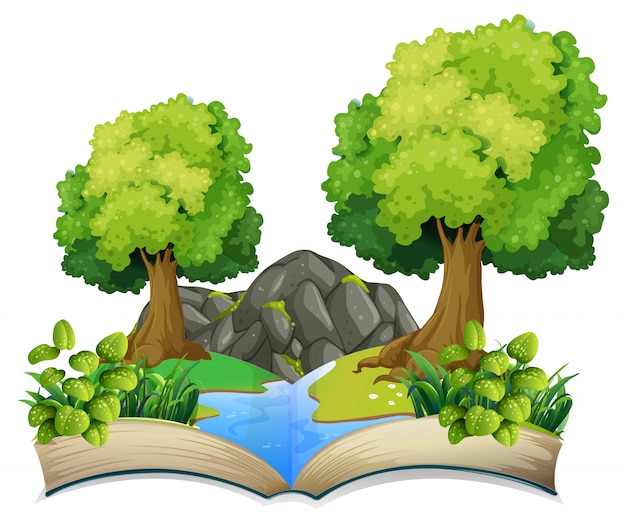 Open book nature theme