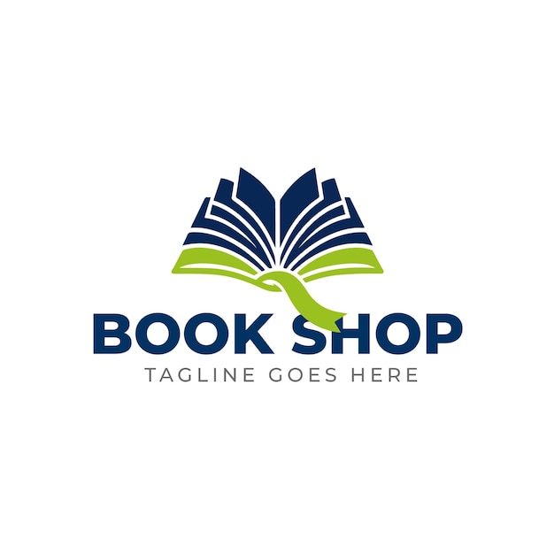 Logo dell'istruzione della pagina aperta del libro con nastro di segnalibri