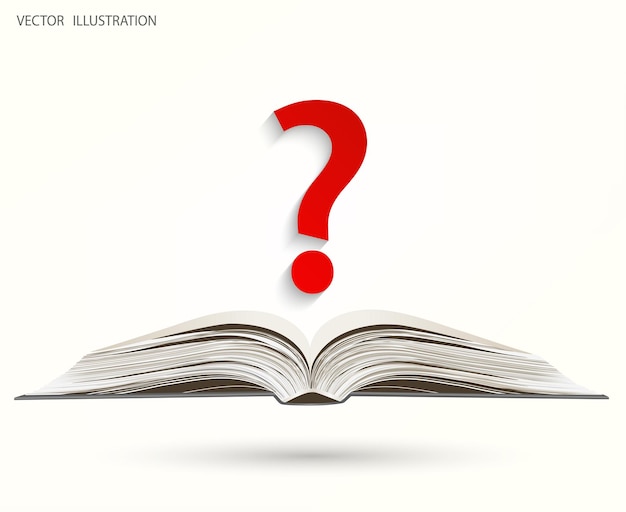 Open book and a question mark