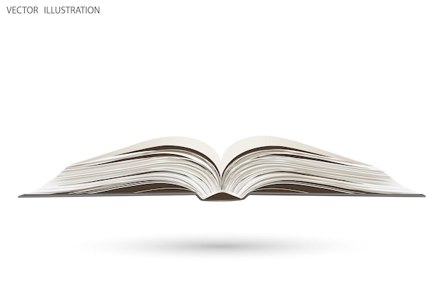 Vector open book on white background