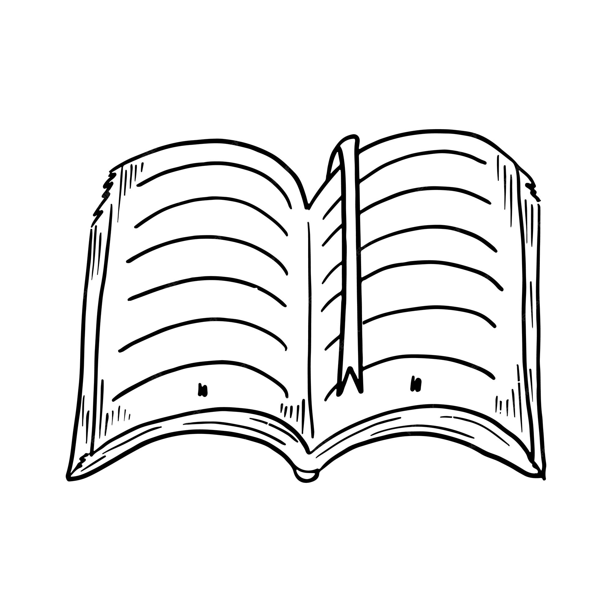 Sketch - open book with bookmark Royalty Free Vector Image