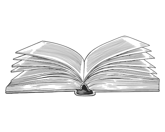 Open Book Drawing By Hand Drawing Stock Photo 2297409793