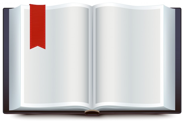 Vector open book with red bookmark