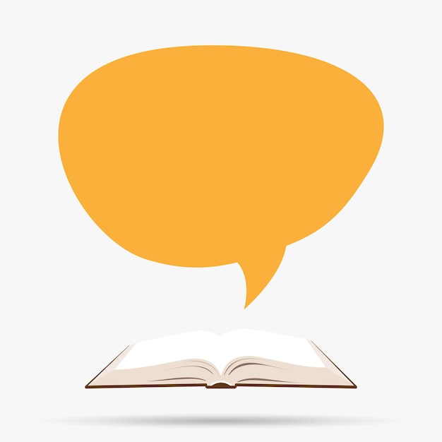 Open book with speech bubble