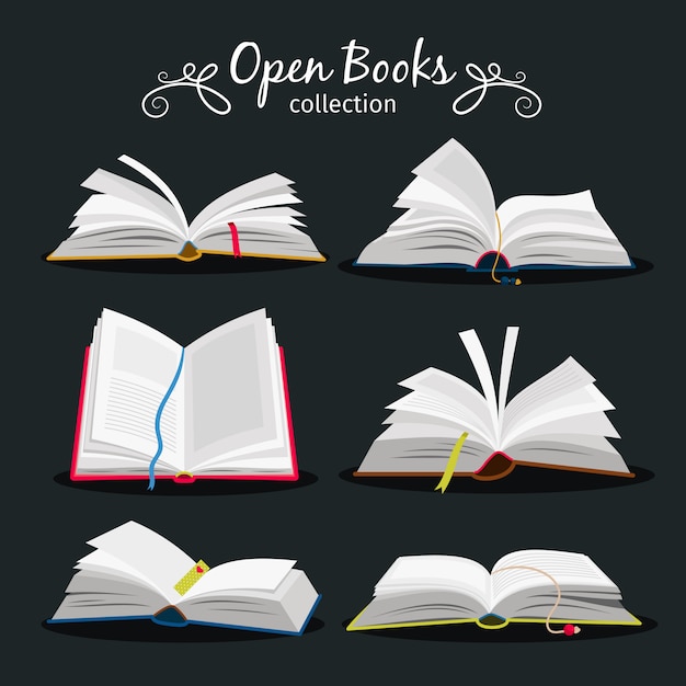 Vector open books. n