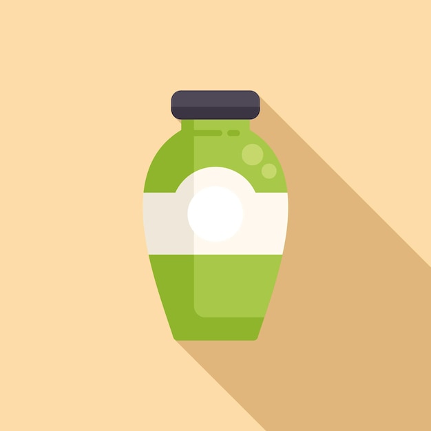 Vector open bottle wasabi icon flat vector face farm paste sushi asian green