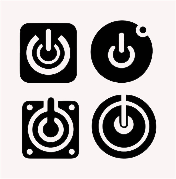Open Button Vector Silhouette Art Download HighQuality Design Assets op een witte achtergrond