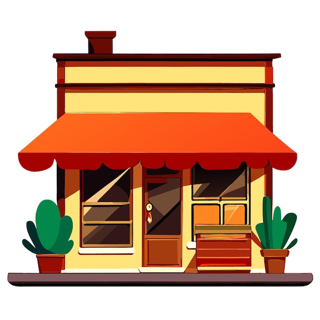 The open cafe in the square cartoon vector illustration