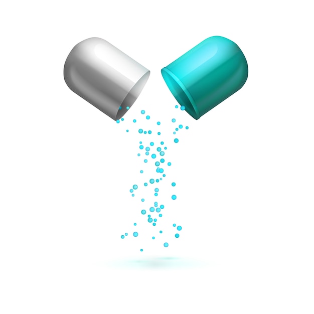 open capsule with vitamins