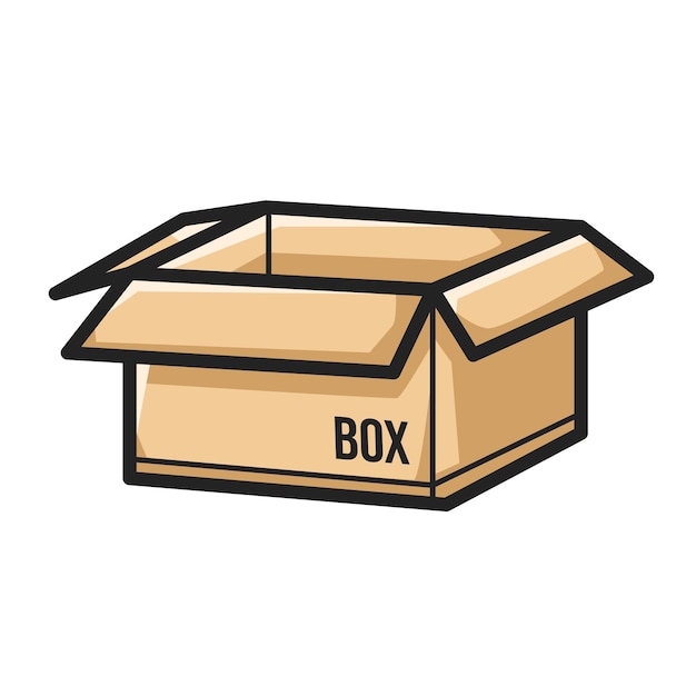 Vector open cardboard box clipart