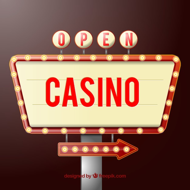 Vector open casino sign