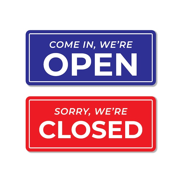 Open and close sign free vector