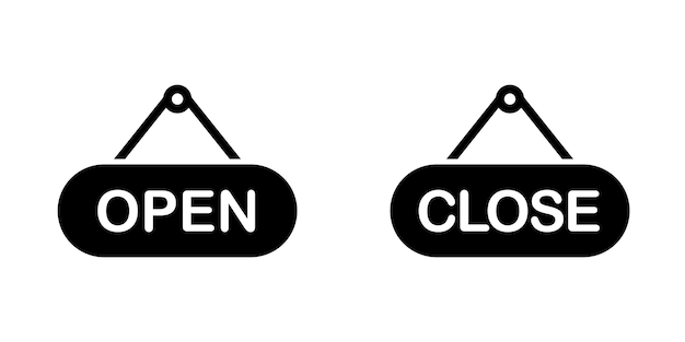 Vector open close signboard icon template