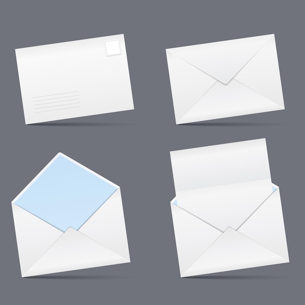 Open and closed envelopes vector eps10 illustration