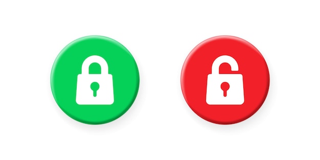 Open and closed lock icon illustration