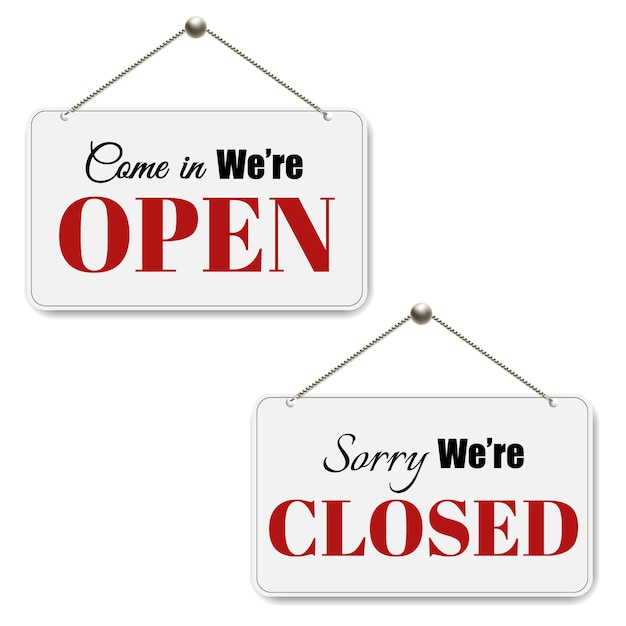 Open And Closed Signs Set