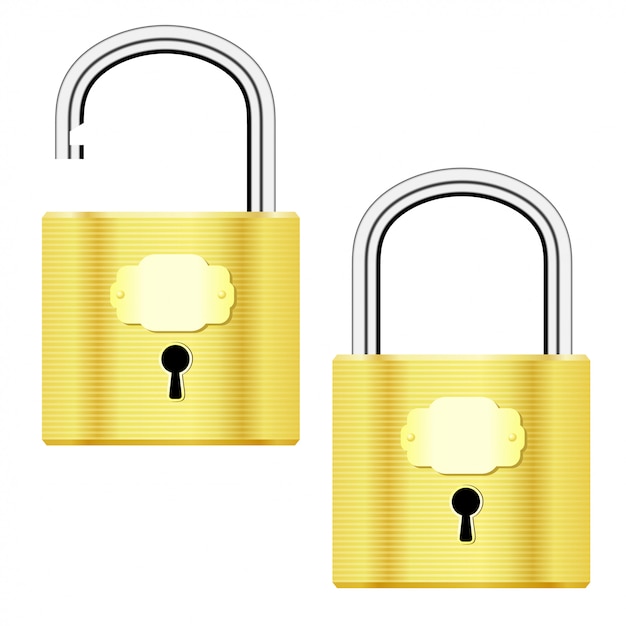 open and closed yellow padlocks