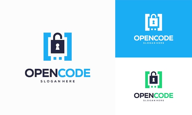 Open Code logo ontwerpen concept vector Coder Technology logo sjabloon logo symbool