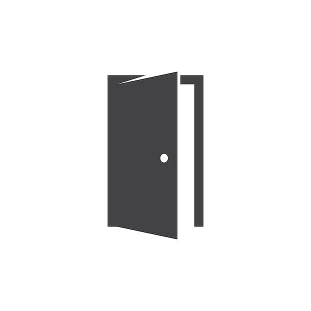 вектор значка открытой двери простой плоский дизайн