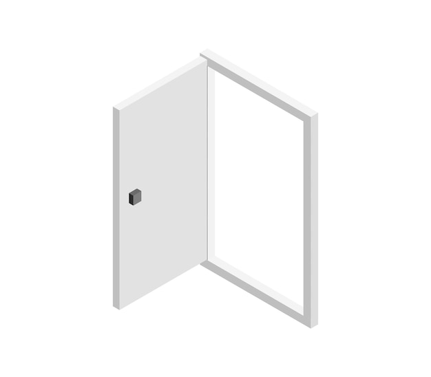 Vector open door isometric