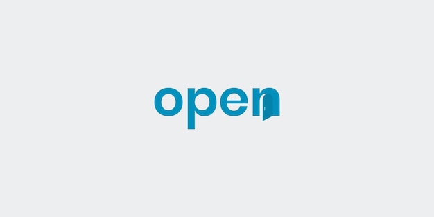 Шаблон логотипа открытой двери с использованием символа двери