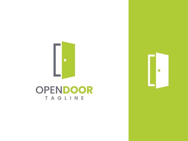 Open door real estate logo template