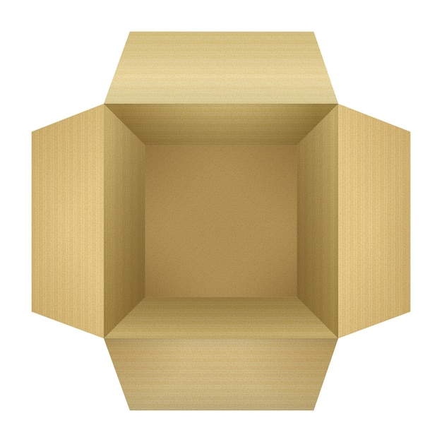 Vector open empty corrugated cardboard packaging box