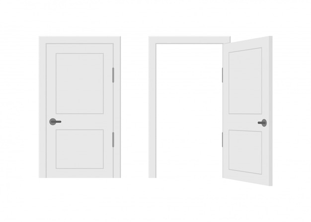 Open end closed door. Interior . Business concept. Front view. Home office concept. Business success.