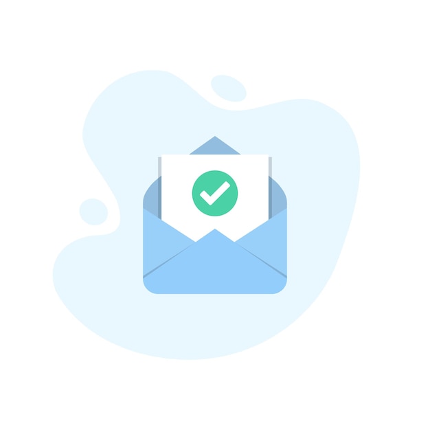 Open envelope with check document icon in excellent flat design Vector illustration eps10