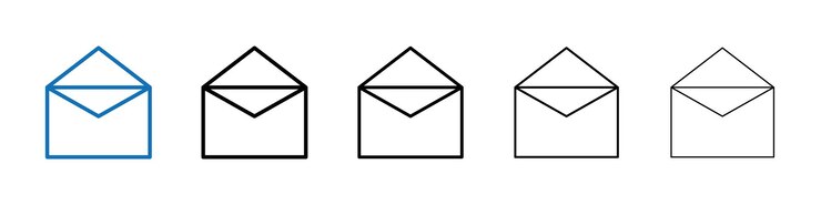 Vector open envelopp icoon outline vector logo voor web ui