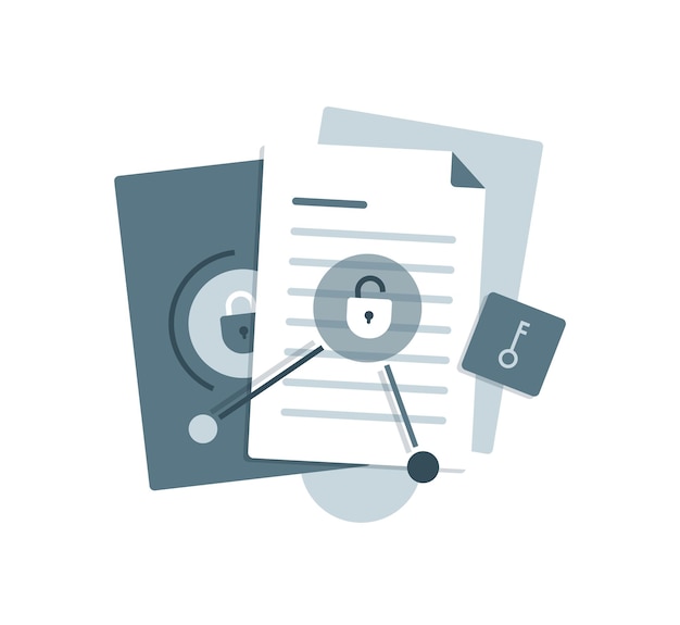 Вектор Икона открытия папки папка с документами концепция защиты документов