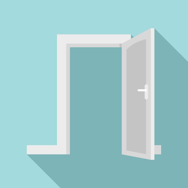 Open house door icon flat illustration of open house door vector icon for web design