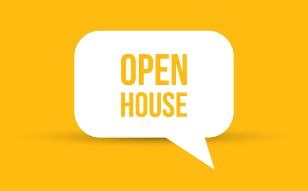 open house speech bubble vector illustratie communicatie speech bubble met open house tekst