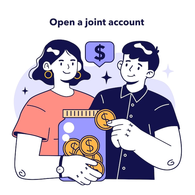 Open a joint account to plan a family budget household spendings