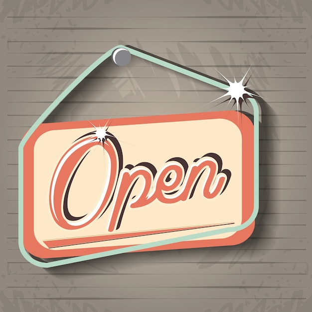 open label opknoping retro stijl vector illustratie ontwerp